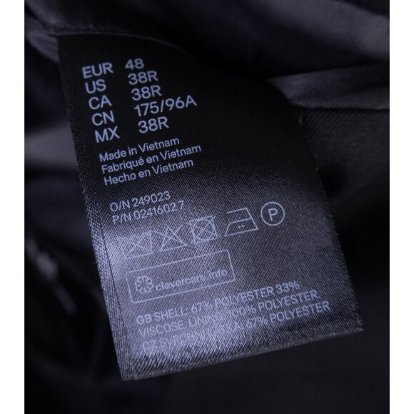 H&M Mens Blazer Sport Coat Two Button Casual Jacket Size 38R SLIM FIT BLACK - Picture 11 of 13